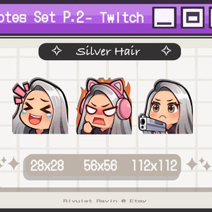Cheveux d’argent Emotes Ensemble P.2 - [ Femelle ]