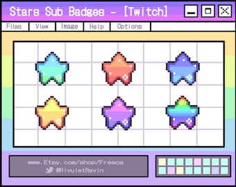 Stars Pixel Sub badges + Flair  - [Twitch]