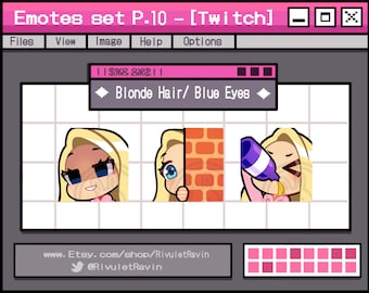 Blonde Hair Blue Eyes Emote Set - P.10