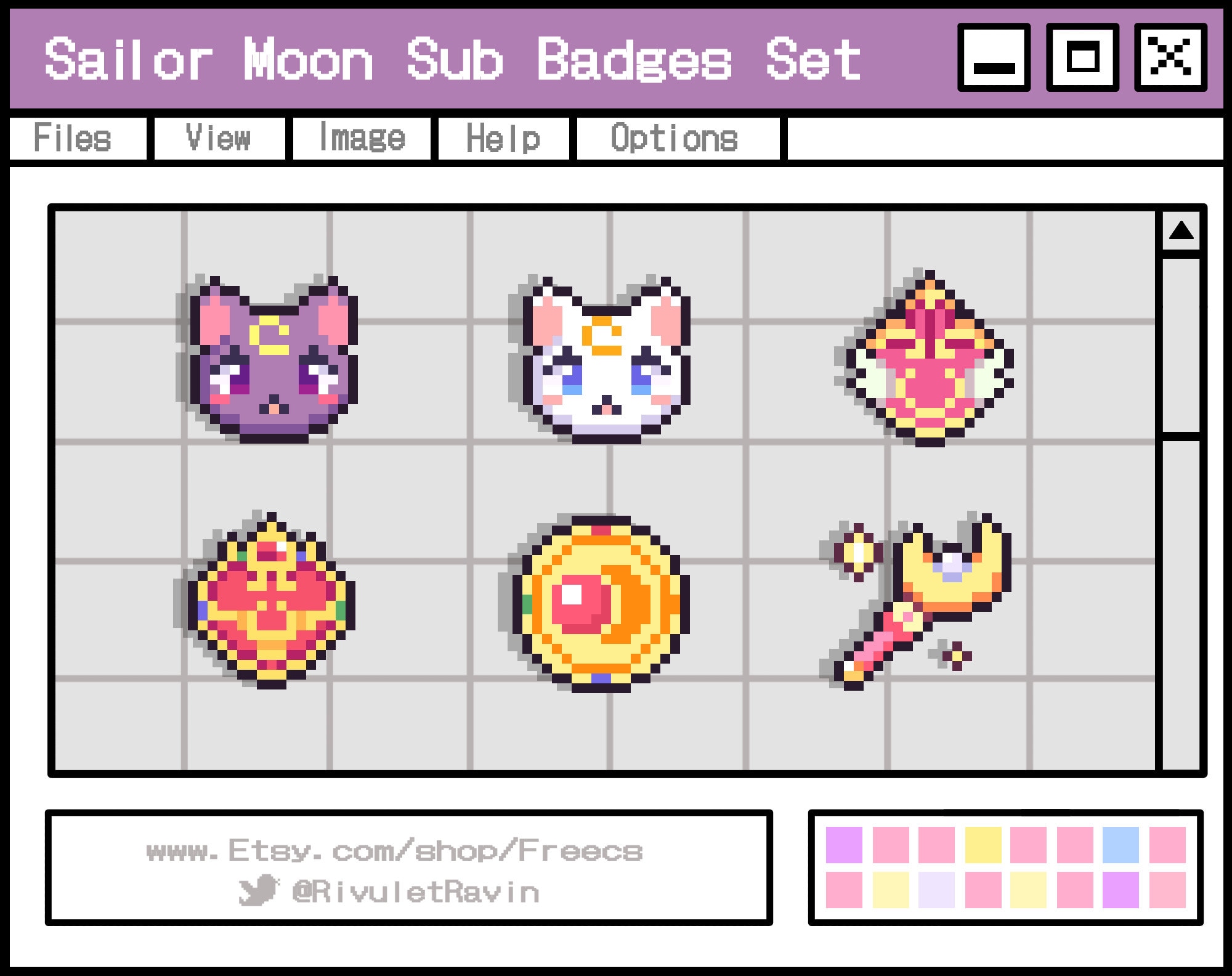 Sailormoon Twitch Badges - Gaming Visuals