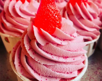Sweet Strawberry Bath Bomb Cupcake