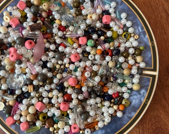 Mixed Bag of Beads 12 ounces Wood Plastic Glass Beads  Beads for Crafts