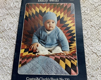 Baby Wear Coats & Clarks Book No. 230 Vintage 1973 Knit Crocket Patterns for Infants