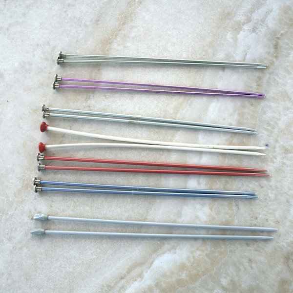 Vintage Knitting Needles, Boye, Susan Bates, Metal, Plastic, Various Sizes and Colors Knitting Needles