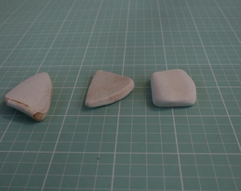 White Tumbled Beach Pottery, Pieces of Broken China, Sea Pottery