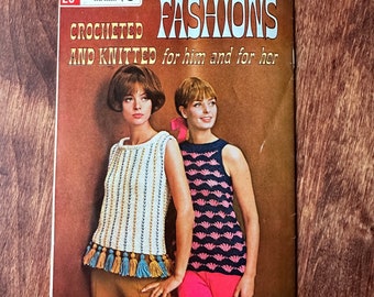 American Thread Co Star Book 205 Fashions Crocheted and Knitted for Him and for Her 1960's