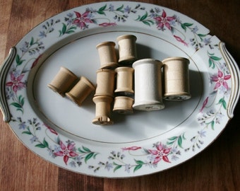 Carretes de hilo vintage vacíos, 10 piezas, suministros para manualidades de madera, macramé y costura.
