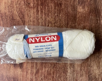 Vintage Skein American Thread Dawn Yarn Nylon White Color # 601 3ply 1oz