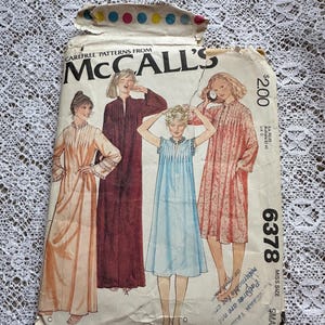 McCalls pattern 6378 size small 10-12 nightgown and robe cut paper pattern