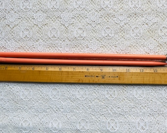 Knitting Needles Size 13 Peach Colored Plastic Long Straight Needles