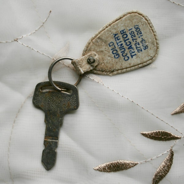 Odd Key, Large Tractor Key with Fob, Supply for Altered Art