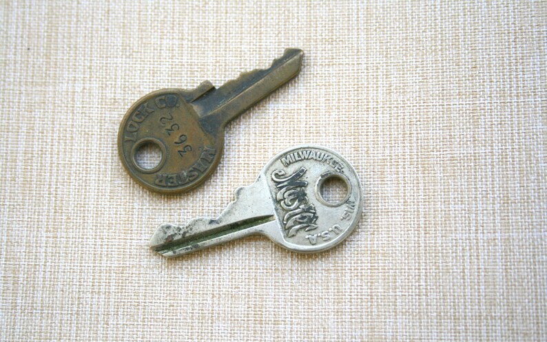 Old Master Lock Ornate Embossed Brass Keys, Art Supplies - Etsy
