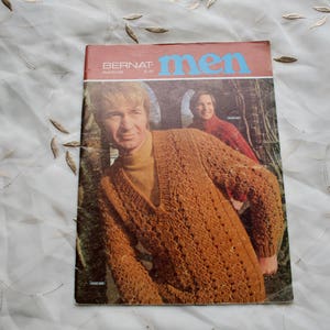 Bernat Men, 1970 Knit Sweater Patterns in  Knit & Crochet, Book 169