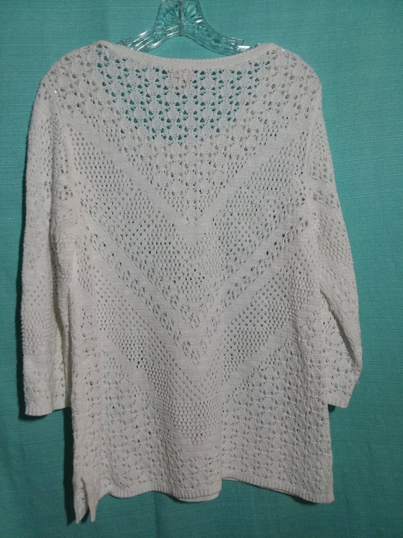 Chicos Knitted Pullover Sweater Top off White Chico Size 2, US L -   Canada