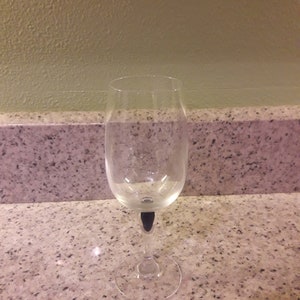 Courvoisier Cognac Wine Glass with Cobalt Blue Teardrop Stem Top, Replacement Crystal Glassware Barware