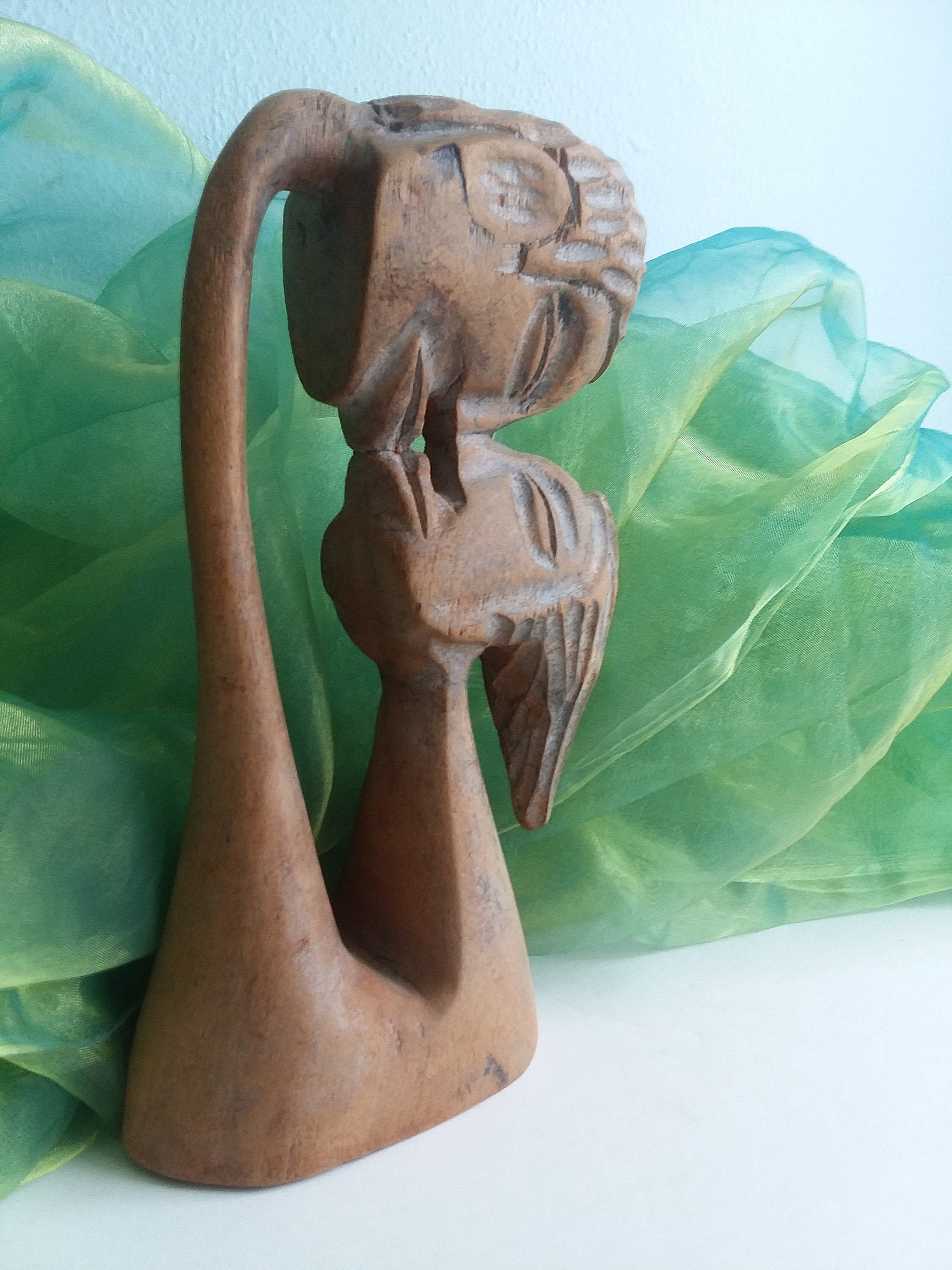 Vintage Hand Carved Wooden Figurine Sculpture Decorative Etsy
