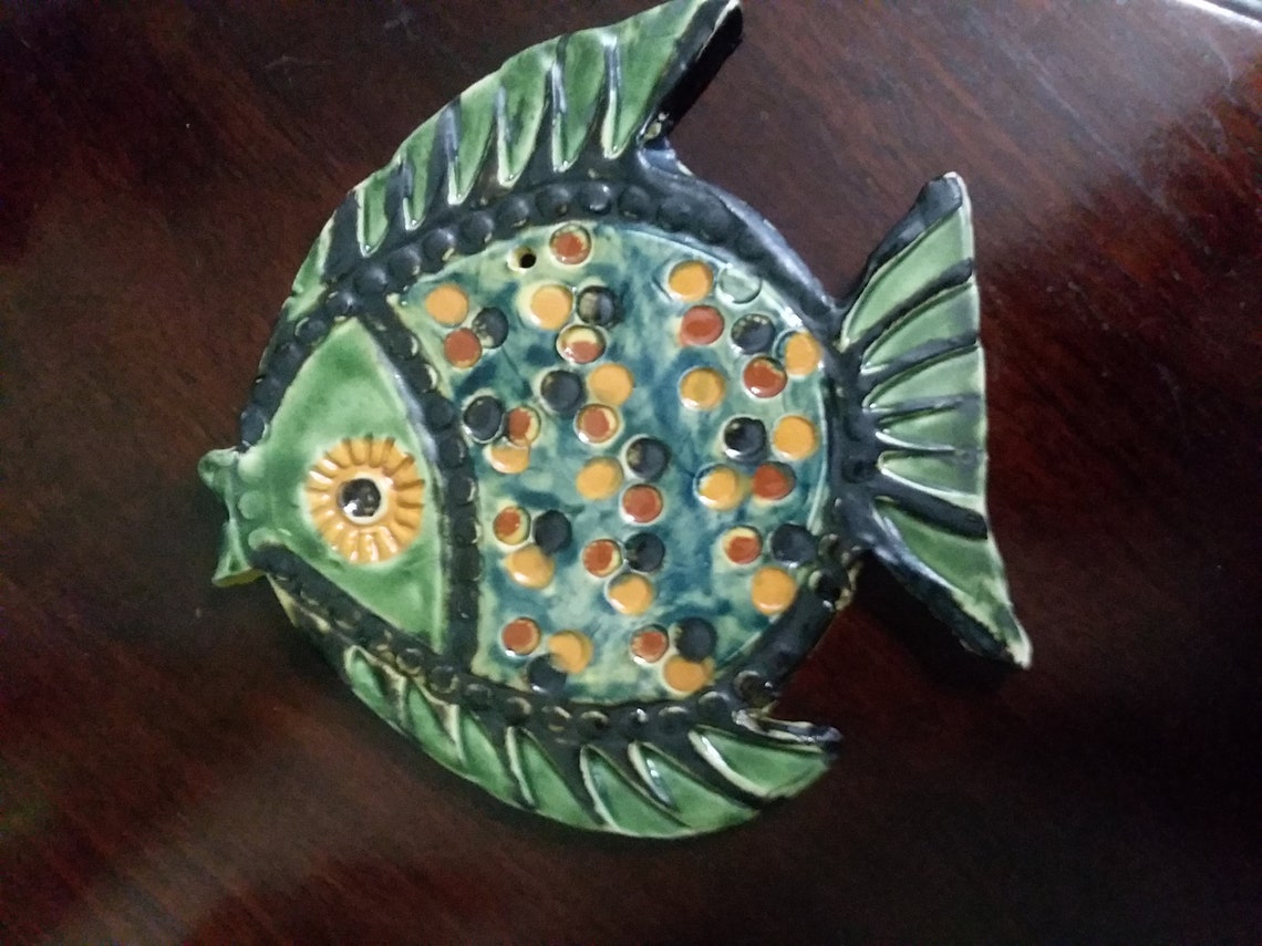 Decorative Ceramic Fish Wall Decor Marine Coastal Decoration Etsy