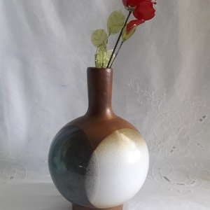 Vintage Handcrafted Ceramic Decorative Accent Bottle, Weedpot Bud Vase, Globular Shaped – Collectible Home Decor Gift Item - R. Maxwell