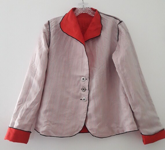 Women's Reversible Blazer Jacket Crushed Crinkle … - image 2