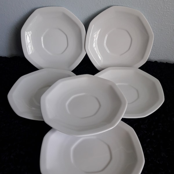 White Mason Blanche by Savoir Vivre Fine China Octagon Saucer Plate Tableware Collectible – 6 Available