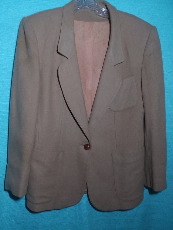 Vintage Single Breasted Blazer Jacket One-Button,… - image 1