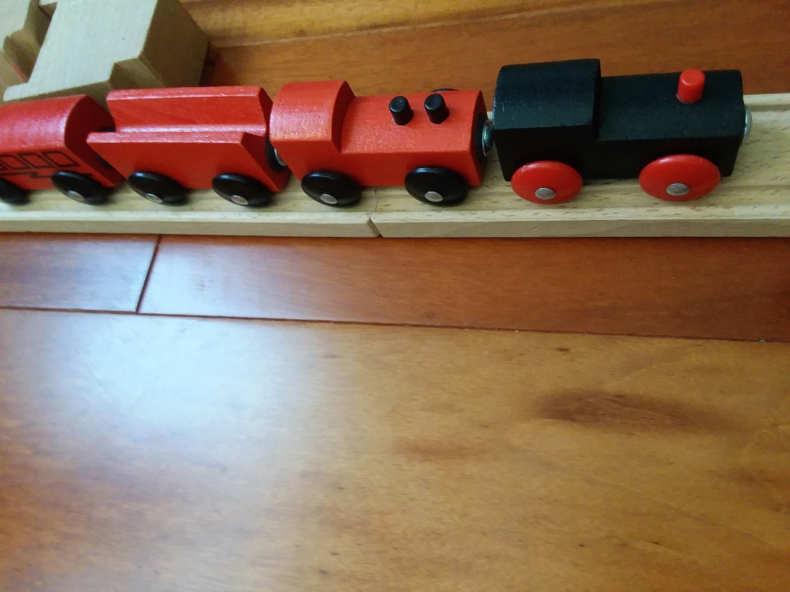 Ikea Wooden Toy Train Set with 35 Pieces Train Tracks and Etsy