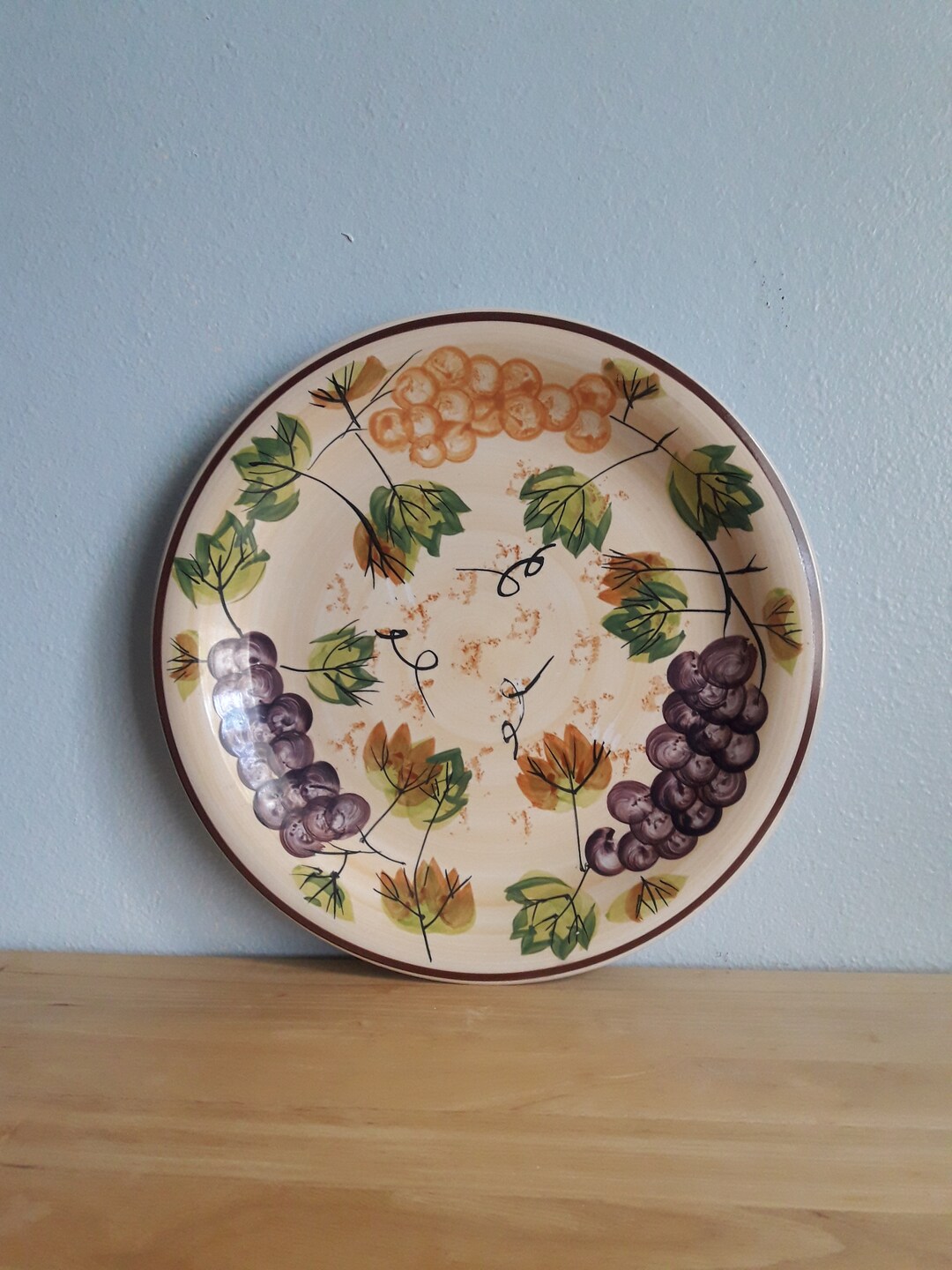Decorative Round Ceramic Dinner Plate Grape Medley, Replacement