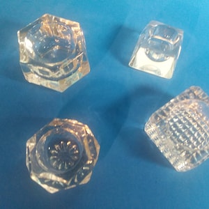 Open Salt Cellars/Condiment Small Bowl / Sauce Dipping Cups Vintage Tableware Collectibles - 4 Set Clear Glass Vintage