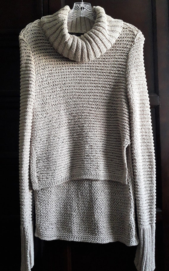 Vintage Tan Women’s Pullover Open Knit Sweater Tu… - image 2