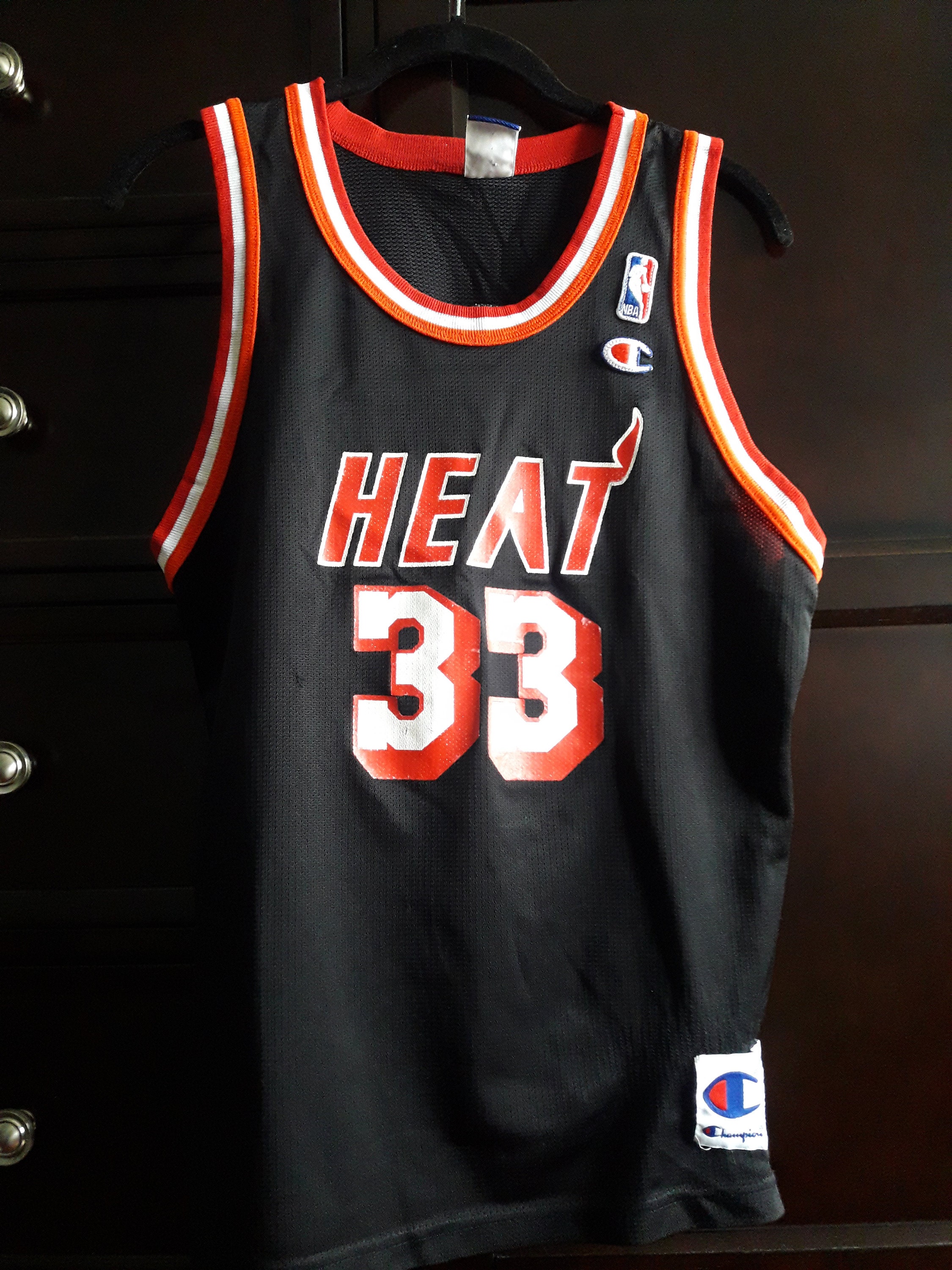 Vintage Miami Heat Basketball Jersey #33 Alzono Mourning Champion 44 Old  School