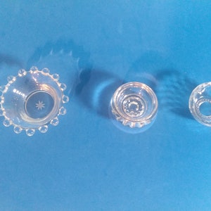 Vintage Round Clear Glass Open Salt Cellars 3 Pieces, Condiment Small Serving Bowls, Sauce Dipping Cups, Tableware Collectibles Kitchenware