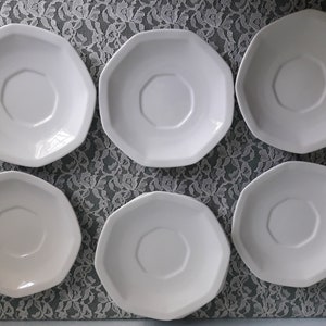 Mason Blanche by Savoir Vivre White Fine China Octagon Saucer Plate Tableware Collectible – 6 Available