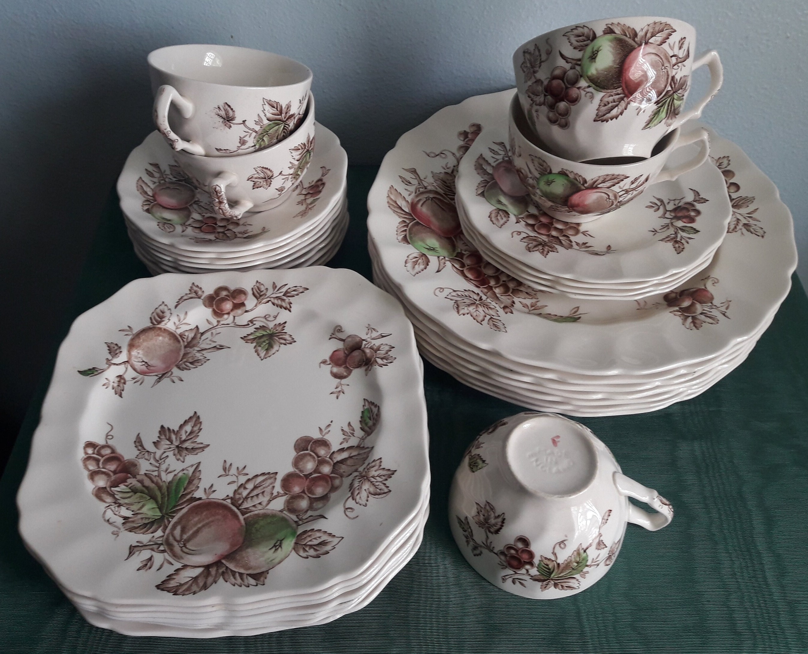 最適な価格 - Set China Vtg 5 Time Harvest Brothers, Johnson's Piece, 食器