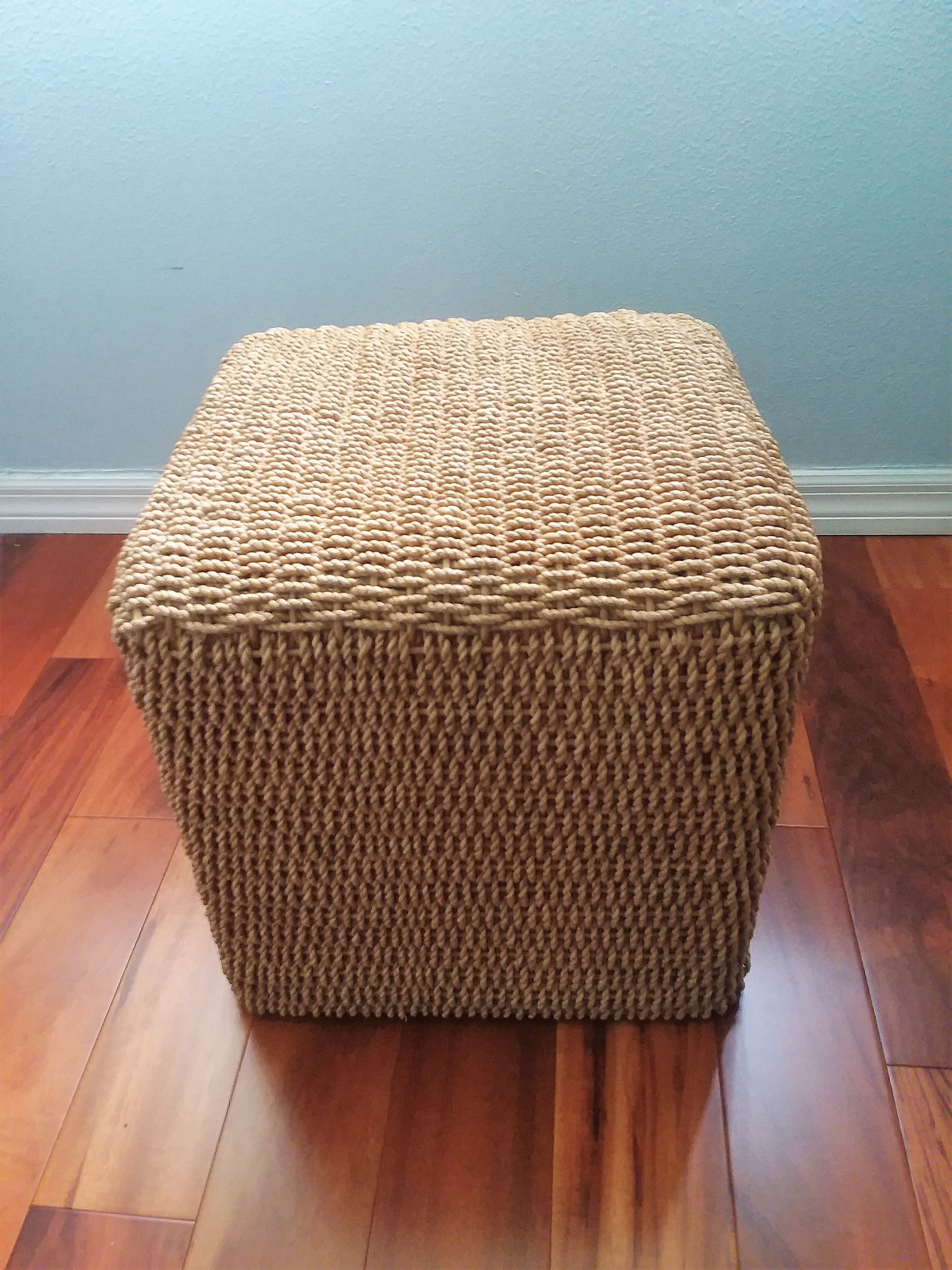Square rattan ottoman deals