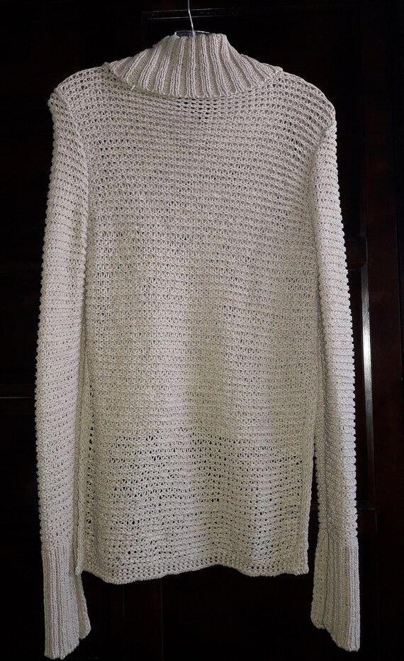 Vintage Tan Women’s Pullover Open Knit Sweater Tu… - image 7