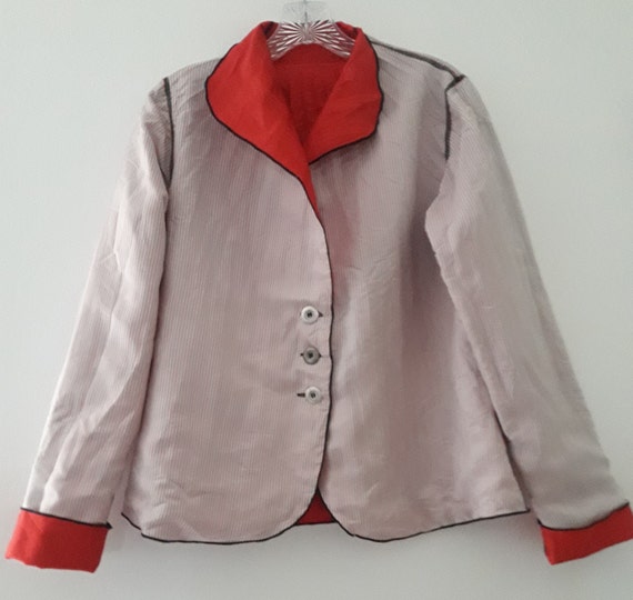Women's Reversible Blazer Jacket Crushed Crinkle … - image 5