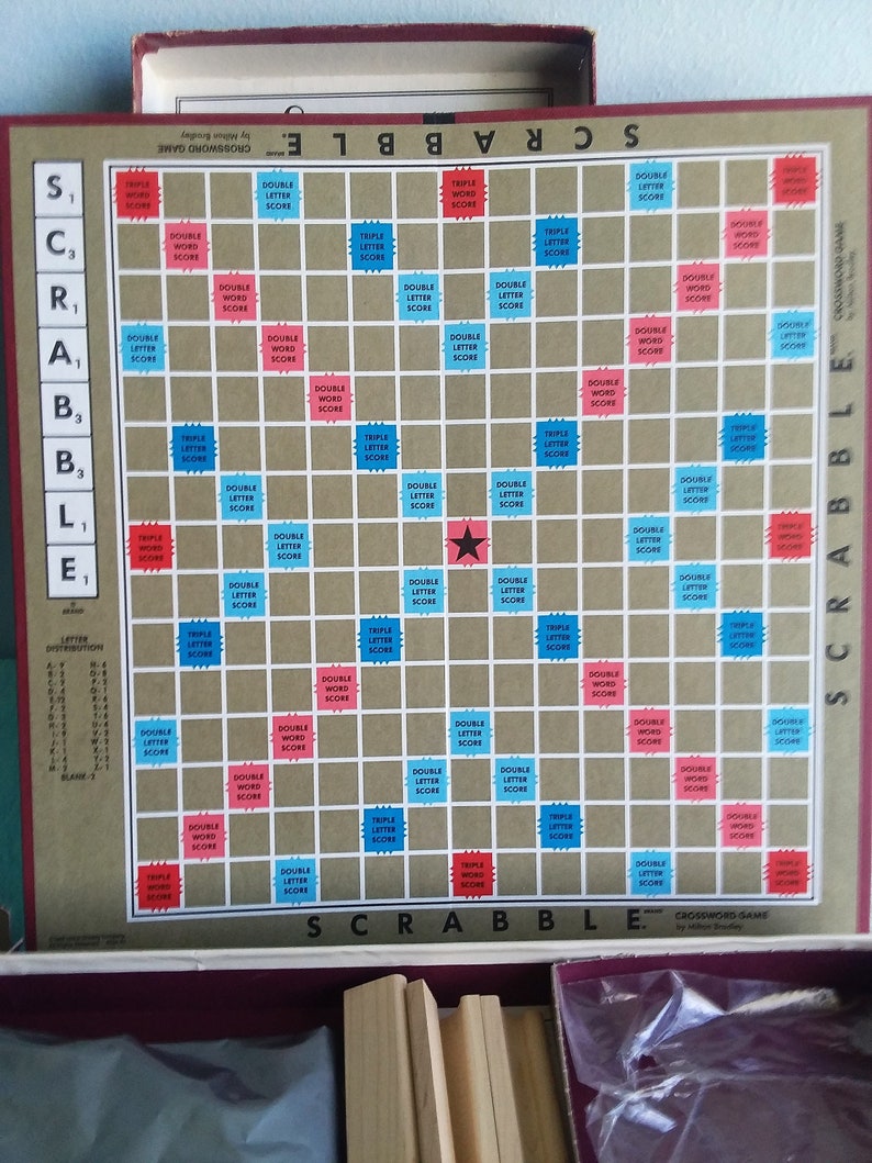 Scrabble Crossword Board Game with 100 Wood Letter Tiles4 Etsy