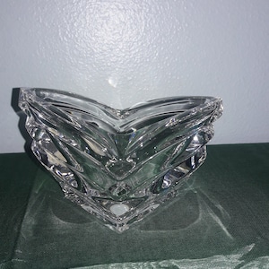 Mikasa Deco Crystal Candleholder Art Deco Style Candle/Votive Holder Collectible Decorative Clear Glass Giftware Home Decor Vintage