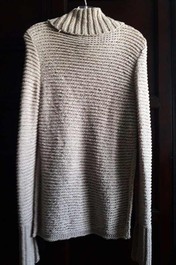 Vintage Tan Women’s Pullover Open Knit Sweater Tu… - image 6