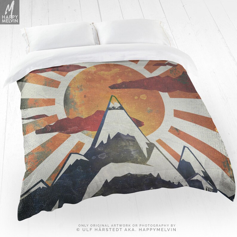 Artsy Mountain Duvet Cover Boho Bed Linen And Bedding Trendy Etsy