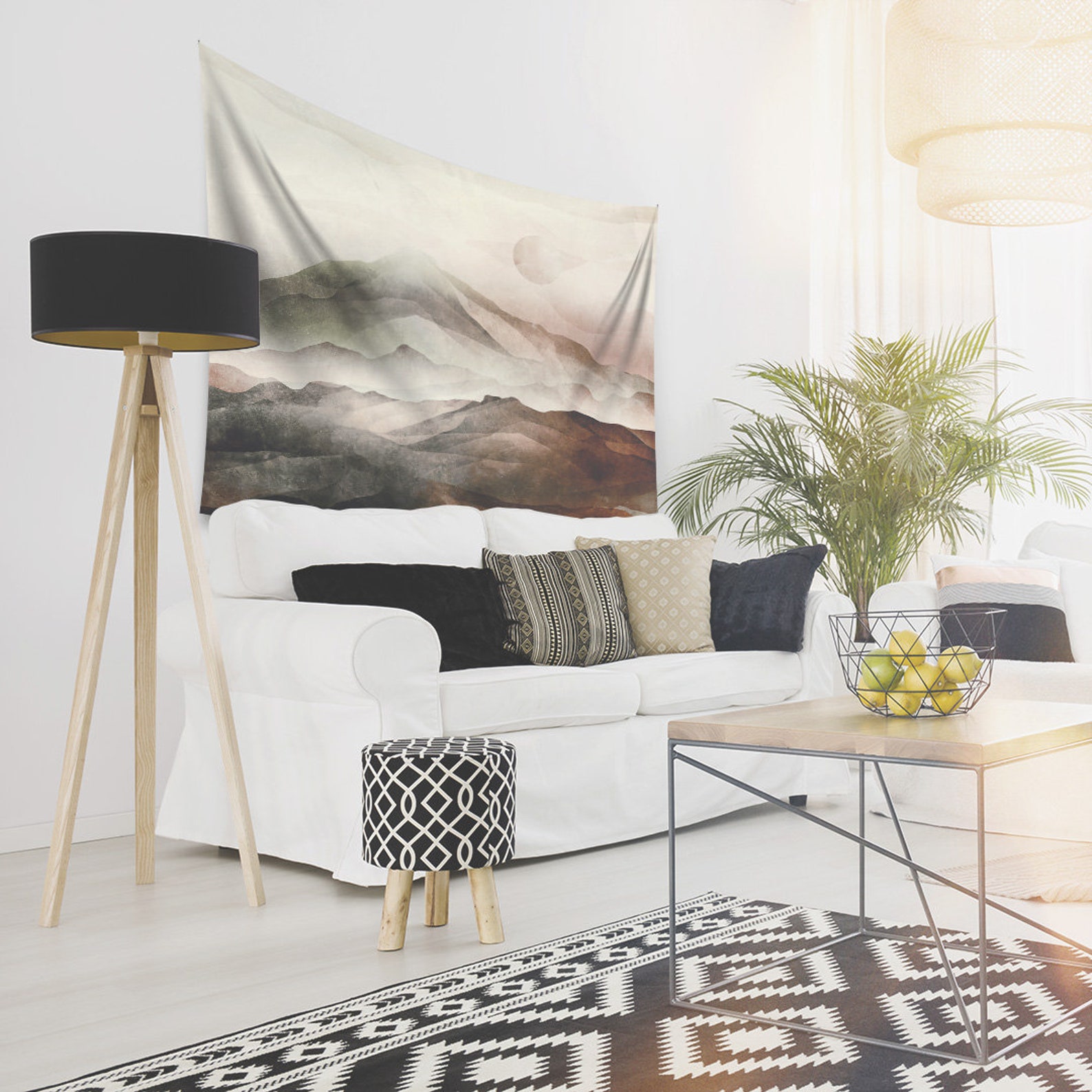 Asian Mountains Wall Tapestry landscape art tapestries large | Etsy