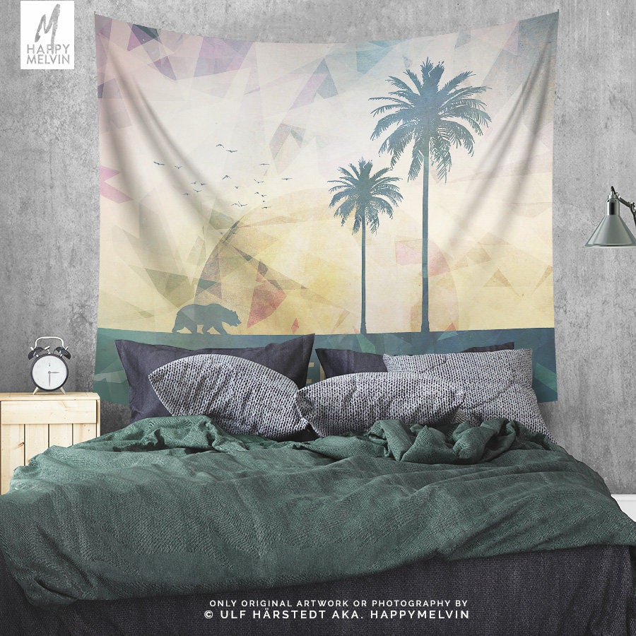 California Art Tapestry California State Tapestry Colorful