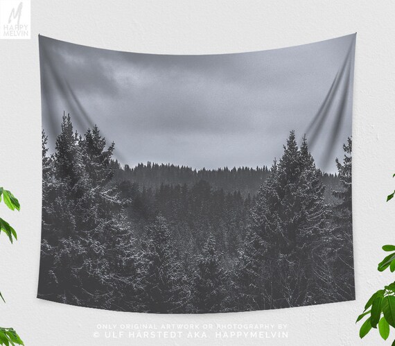 Rustic Forest Tapestry Large Dorm Wall Nature Art