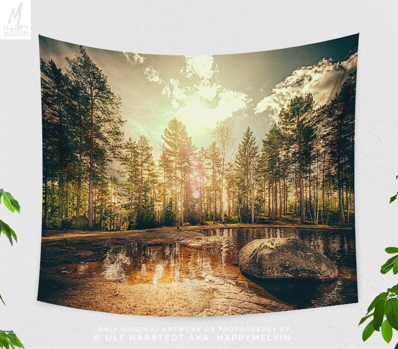 Sunrise In Forest Wall Tapestry Nature Dorm Decor And Wander Home Making A Unique Statement For