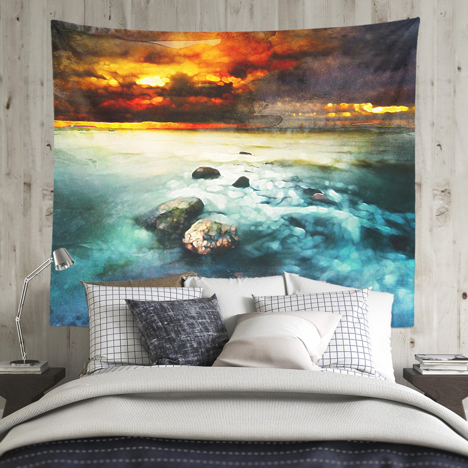 Colorful Ocean Wall Tapestry nature art tapestry bedroom Etsy