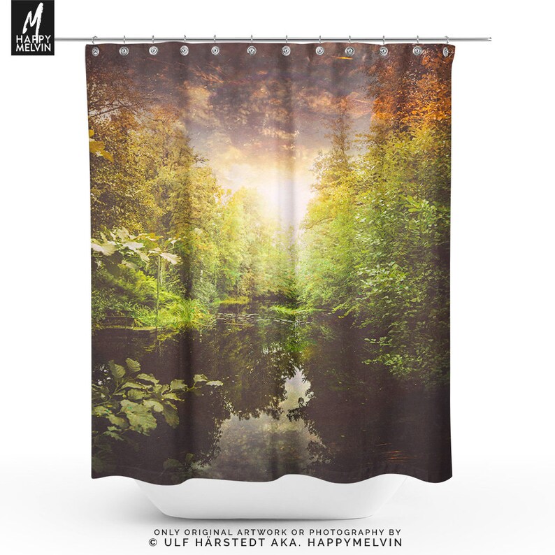 Forest River Shower Curtain Nature Bathroom Boho Decor Dorm And Unique Home Making A Statement