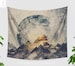 Abstract Boho Wall Tapestry, mountain tapestry, large wanderlust wall decor, dorm, bedroom and living room decor making a trendy statement. 