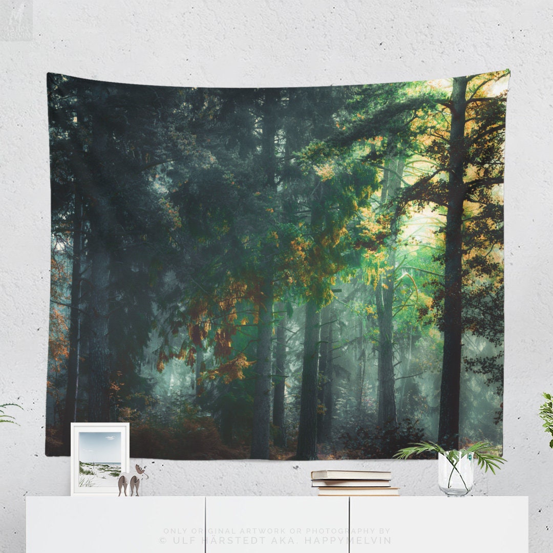 Magical Forest Tapestry Enchanted Woods Wall Tapestry Large