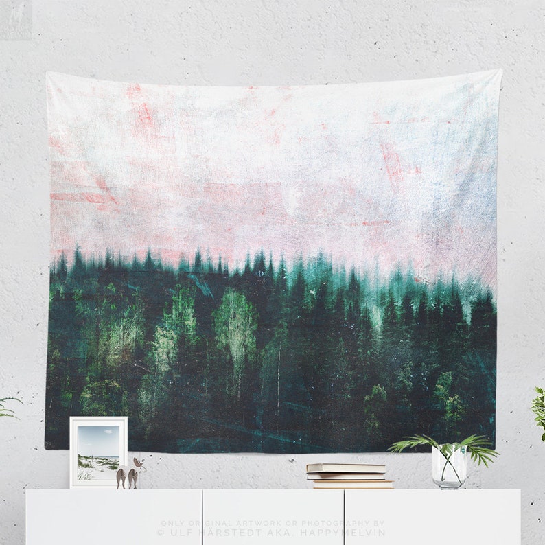 Rugged Forest Wall Tapestry Large Dorm Nature Art Wander