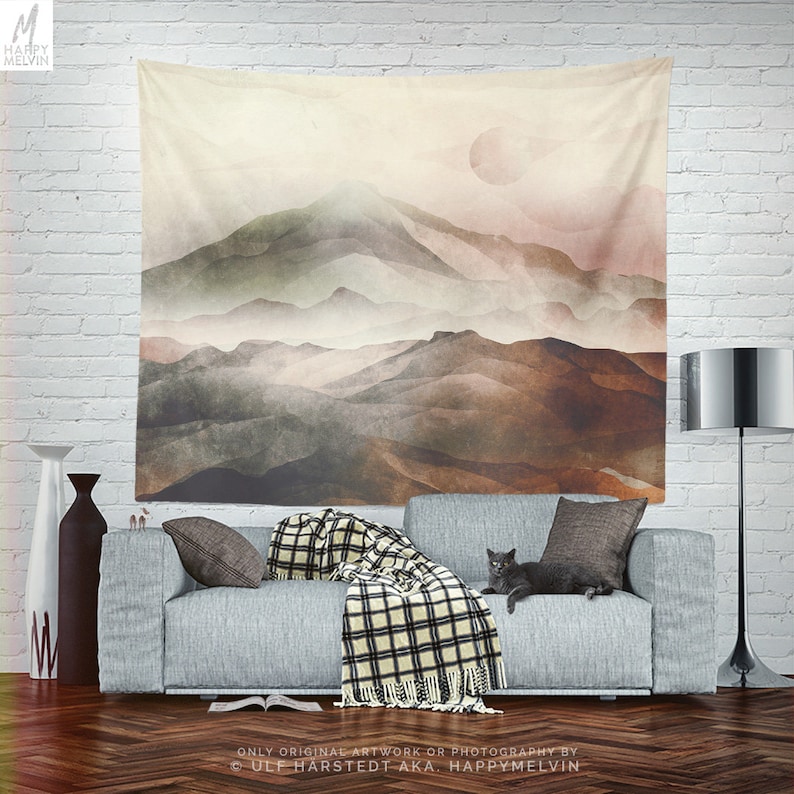 Asian Mountains Wall Tapestry Landscape Art Tapestries Large - Etsy UK